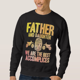 Dirt Bike Rider Motocross Watercolor Father And Da Sweatshirt