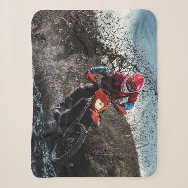 Dirt bike rider throw pillow (Front)