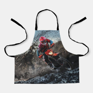 Dirt bike rider throw pillow apron