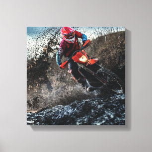 Dirt bike rider throw pillow canvas print