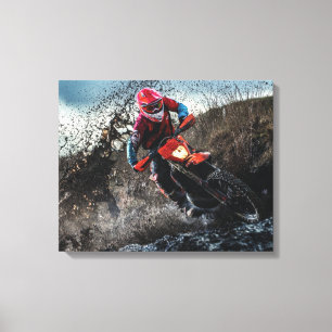 Dirt bike rider throw pillow canvas print