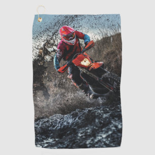 Dirt bike rider throw pillow golf towel