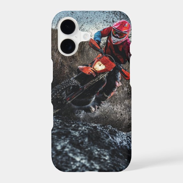 Dirt bike rider throw pillow iPhone case (Back)