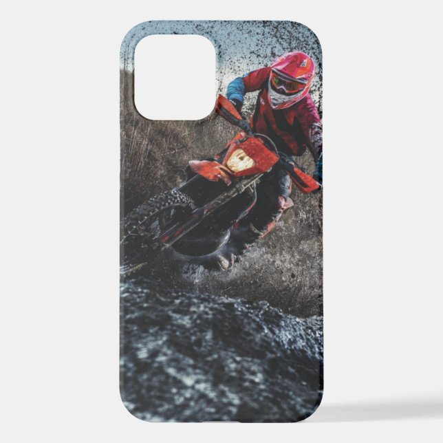 Dirt bike rider throw pillow iPhone case (Back)