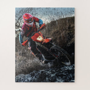 Dirt bike rider throw pillow jigsaw puzzle