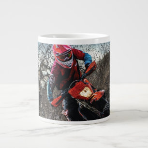 Dirt bike rider throw pillow large coffee mug