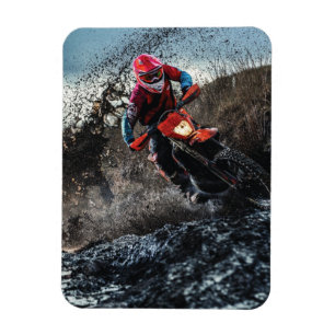 Dirt bike rider throw pillow magnet
