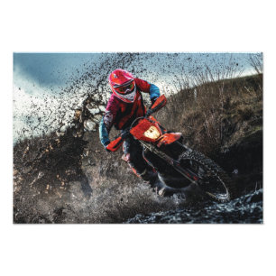 Dirt bike rider throw pillow photo print