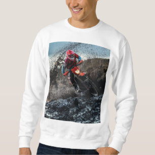 Dirt bike rider throw pillow sweatshirt