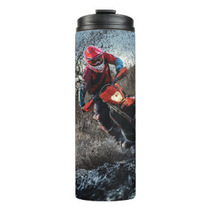 Dirt bike rider throw pillow thermal tumbler