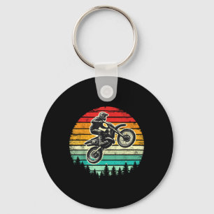 Dirt Bike Rider Vintage Motorcycle Motocross Key Ring