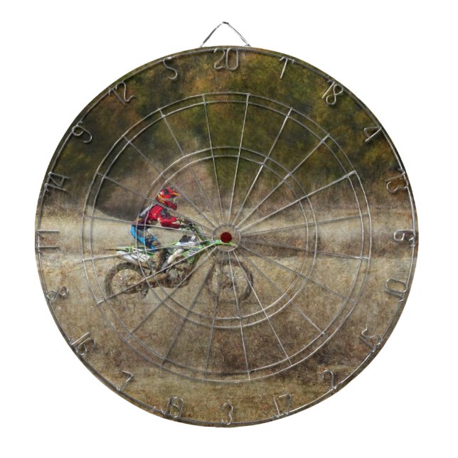 Dirt Bike Riding Dartboard (Front)