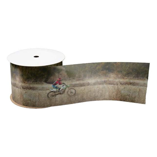 Dirt Bike Riding Satin Ribbon (Spool)