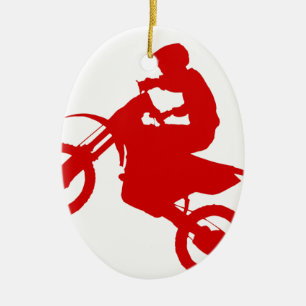 DIRT BIKE (scarlet) Ceramic Tree Decoration