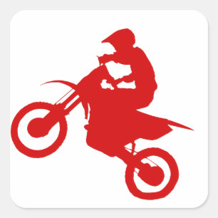 DIRT BIKE (scarlet) Square Sticker