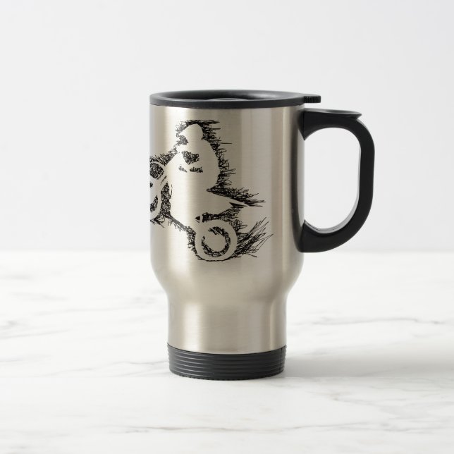 DIRT BIKE (scribble black) Travel Mug (Right)