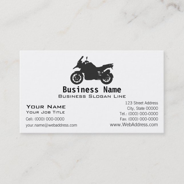 Dirt Bike Silhouette Business Card (Front)