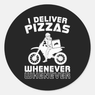 Dirt Bike Supermoto Mx Motocross Dirt Biking Pizza Classic Round Sticker