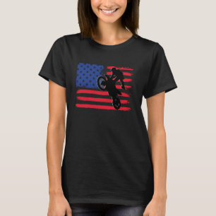 Dirt Bike US American Flag Motocross Biker Vintage T-Shirt