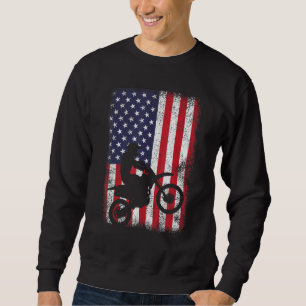 Dirt Bike Usa Flag Costume Motocross American Flag Sweatshirt