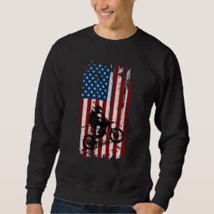 Dirt Bike USA Flag Motocross American Flag Sweatshirt