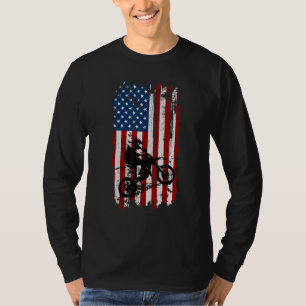 Dirt Bike USA Flag Motocross American Flag T-Shirt