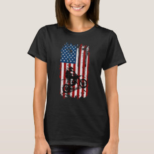 Dirt Bike USA Flag Motocross American Flag T-Shirt