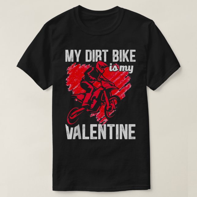 Dirt Bike Valentines Day MX Racing OffRoad Enduro  T-Shirt (Design Front)