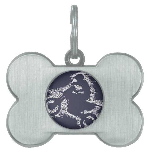 DIRT BIKE ( white scribble ) Pet Name Tag (Front)