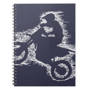 DIRT BIKE ( white scribble ) Spiral Notebook