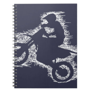DIRT BIKE ( white scribble ) Spiral Notebook