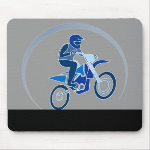 Dirt biker doing a wheelie. mouse pad