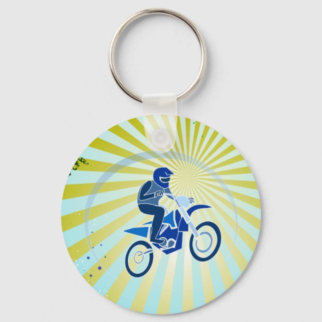 Dirt Biker Vector Biking Key Ring (Front)