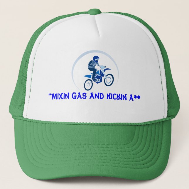 Dirt Biker Vector Biking Trucker Hat (Front)