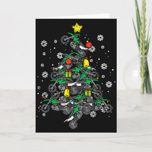 Dirt Bikes Christmas Tree Xmas Motocross Men Boy  Card