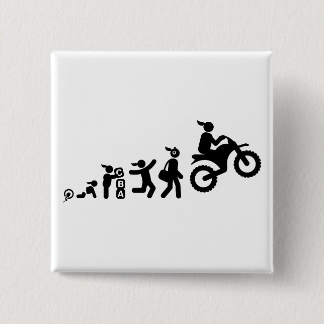 Dirt Biking 15 Cm Square Badge (Front)