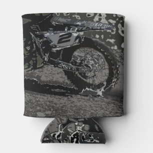 Dirt Biking (Black & White) Can Cooler