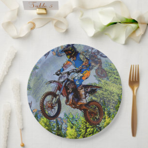 Dirt-Biking Fools - Motocross Racers   Paper Plate