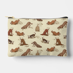 Dirt Digging Dogs - beach vacation pattern.   Accessory Pouch