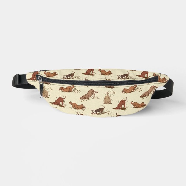Dirt Digging Dogs - beach vacation pattern.   Bum Bags (Front)