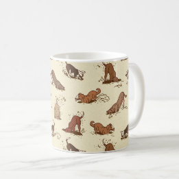 Dirt Digging Dogs - beach vacation pattern.   Coffee Mug