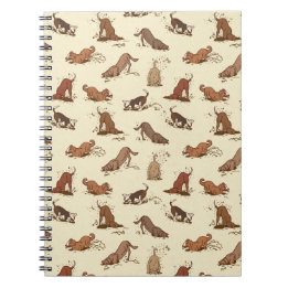 Dirt Digging Dogs - beach vacation pattern. Notebook