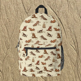 Dirt Digging Dogs - beach vacation pattern. Printed Backpack