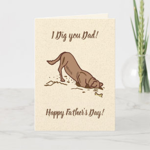 Dirt Digging Dogs - Happy Father's Day. Card