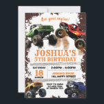 Dirt Monster Truck Birthday Invitation<br><div class="desc">This Invitation perfect for kid birthday party. Customise your own details to these special theme invitations!</div>