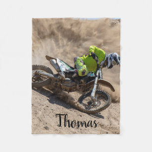 Dirt Motorcycle Bike Motocross Racing Personalized Fleece Blanket