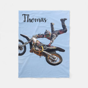 Dirt Motorcycle Bike Motocross Racing Personalized Fleece Blanket