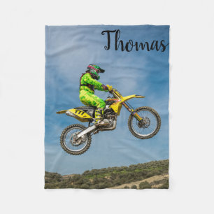 Dirt Motorcycle Bike Motocross Racing Personalized Fleece Blanket