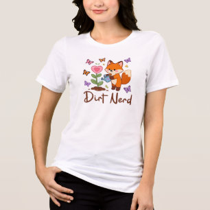 Dirt Nerd, Cute Fow With Plants Tri-Blend Shirt