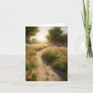 Dirt Path In Wildflower Meadow Note Card